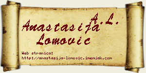 Anastasija Lomović vizit kartica